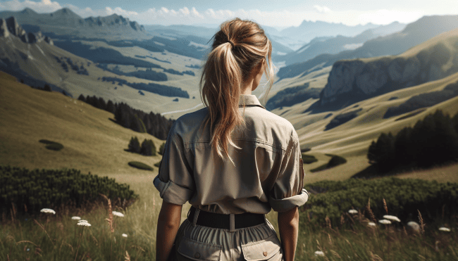 Wanderbluse Damen Kurzarm